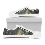 Full Moon And Night Stars Print White Low Top Shoes