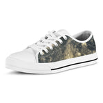Full Moon And Night Stars Print White Low Top Shoes