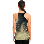Full Moon And Night Stars Print Women's Racerback Tank Top