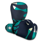 Full Moon Halloween Flying Witch Print Boxing Gloves