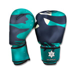 Full Moon Halloween Flying Witch Print Boxing Gloves