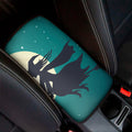 Full Moon Halloween Flying Witch Print Car Center Console Cover
