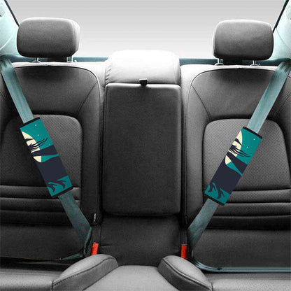 Full Moon Halloween Flying Witch Print Car Seat Belt Covers