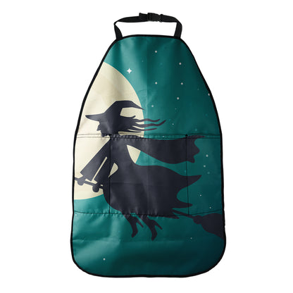Full Moon Halloween Flying Witch Print Car Seat Organizers