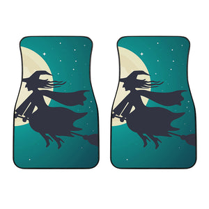 Full Moon Halloween Flying Witch Print Front Car Floor Mats