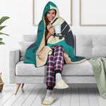 Full Moon Halloween Flying Witch Print Hooded Blanket