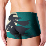 Full Moon Halloween Flying Witch Print Men's Boxer Briefs