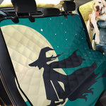 Full Moon Halloween Flying Witch Print Pet Car Back Seat Cover