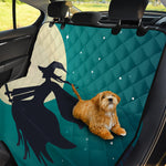 Full Moon Halloween Flying Witch Print Pet Car Back Seat Cover