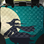 Full Moon Halloween Flying Witch Print Pet Car Back Seat Cover