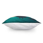 Full Moon Halloween Flying Witch Print Pillow Cover