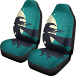 Full Moon Halloween Flying Witch Print Universal Fit Car Seat Covers