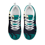 Full Moon Halloween Flying Witch Print White Sneakers