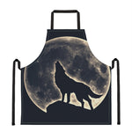 Full Moon Howling Wolf Print Apron