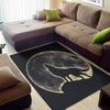 Full Moon Howling Wolf Print Area Rug