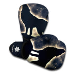 Full Moon Howling Wolf Print Boxing Gloves