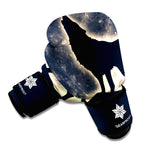 Full Moon Howling Wolf Print Boxing Gloves