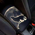 Full Moon Howling Wolf Print Car Center Console Cover