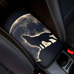 Full Moon Howling Wolf Print Car Center Console Cover