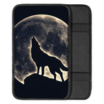 Full Moon Howling Wolf Print Car Center Console Cover