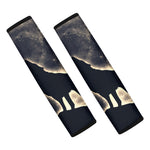 Full Moon Howling Wolf Print Car Seat Belt Covers