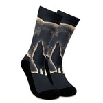 Full Moon Howling Wolf Print Crew Socks