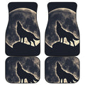 Full Moon Howling Wolf Print Front and Back Car Floor Mats