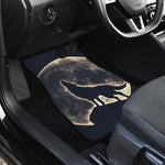Full Moon Howling Wolf Print Front and Back Car Floor Mats