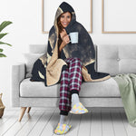Full Moon Howling Wolf Print Hooded Blanket