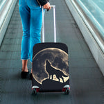 Full Moon Howling Wolf Print Luggage Cover