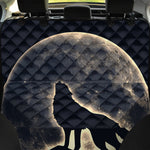 Full Moon Howling Wolf Print Pet Car Back Seat Cover