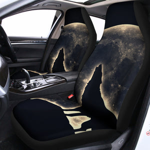 Full Moon Howling Wolf Print Universal Fit Car Seat Covers