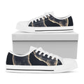Full Moon Howling Wolf Print White Low Top Sneakers