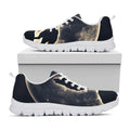 Full Moon Howling Wolf Print White Running Shoes