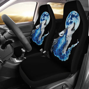 Full Moon Howling Wolf Spirit Universal Fit Car Seat Covers GearFrost