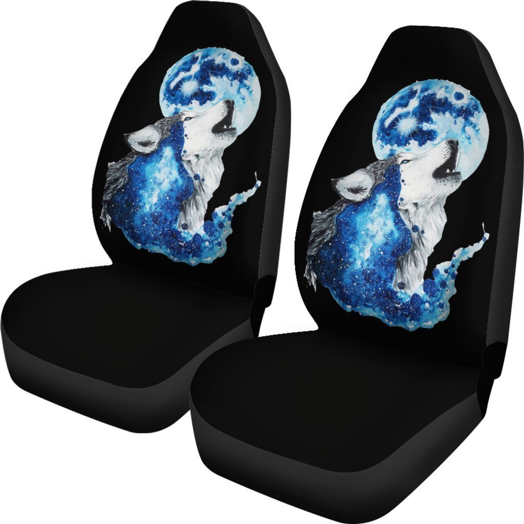Full Moon Howling Wolf Spirit Universal Fit Car Seat Covers GearFrost