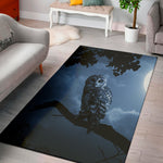 Full Moon Night Owl Print Area Rug