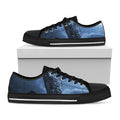 Full Moon Night Owl Print Black Low Top Sneakers