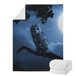 Full Moon Night Owl Print Blanket