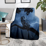 Full Moon Night Owl Print Blanket