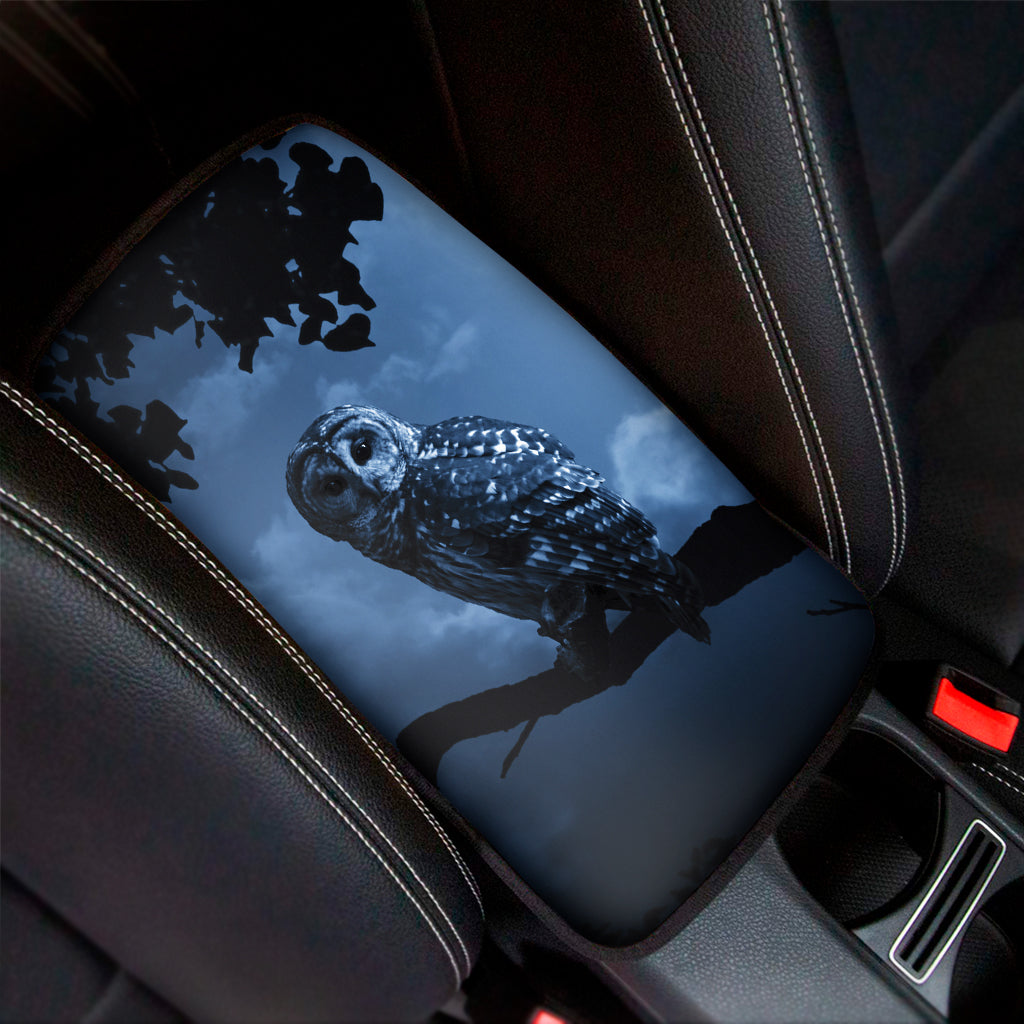 Full Moon Night Owl Print Car Center Console Cover