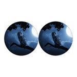Full Moon Night Owl Print Car Coasters