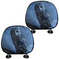 Full Moon Night Owl Print Car Headrest Covers