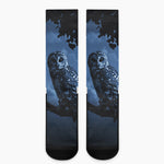 Full Moon Night Owl Print Crew Socks