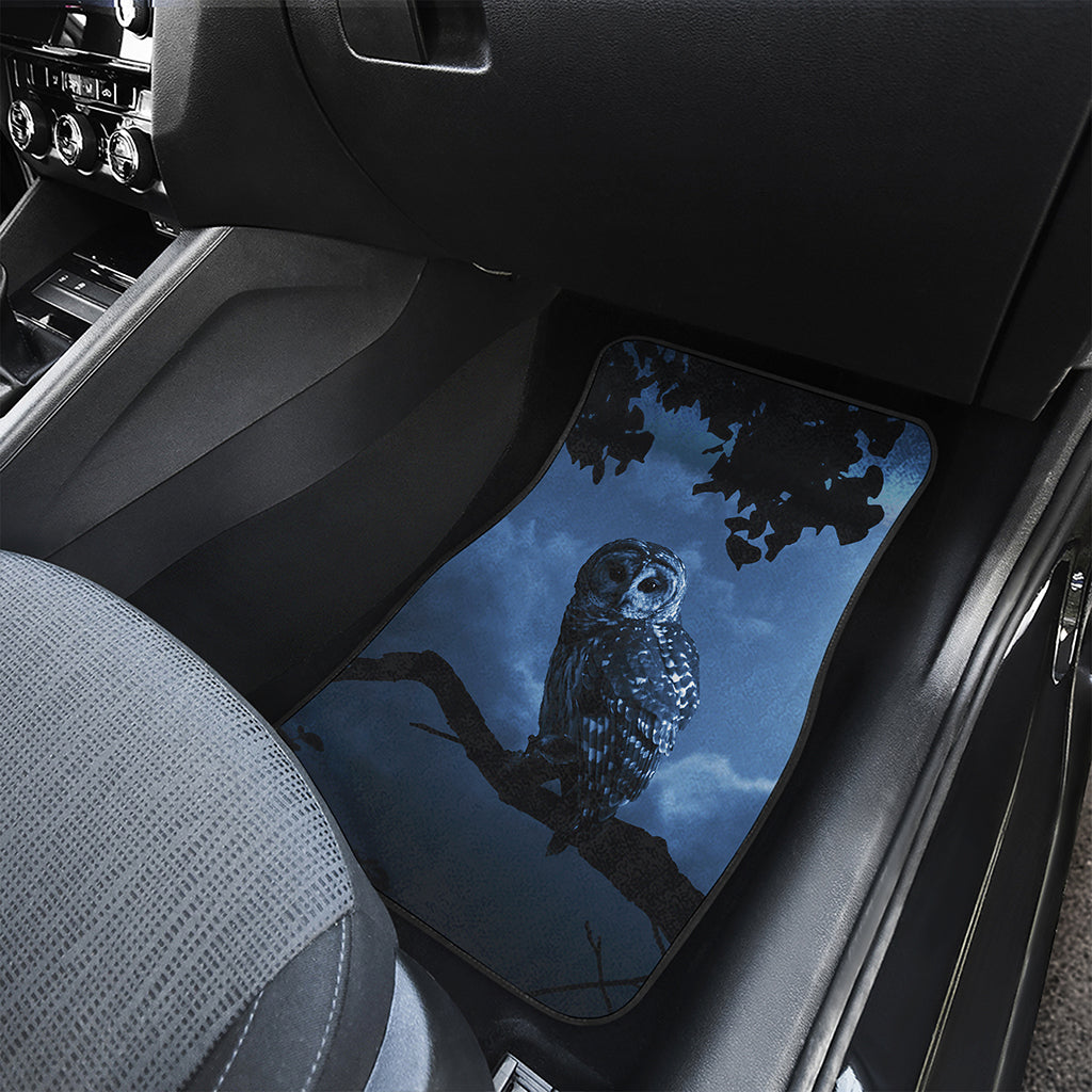 Full Moon Night Owl Print Front and Back Car Floor Mats