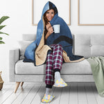 Full Moon Night Owl Print Hooded Blanket