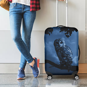 Full Moon Night Owl Print Luggage Cover