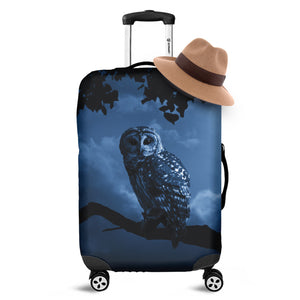 Full Moon Night Owl Print Luggage Cover