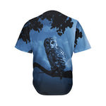 Full Moon Night Owl Print Men's Baseball Jersey