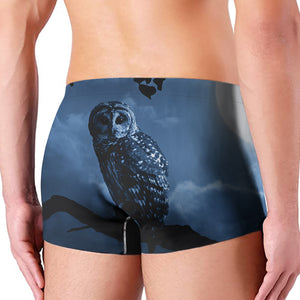 Full Moon Night Owl Print Men's Boxer Briefs